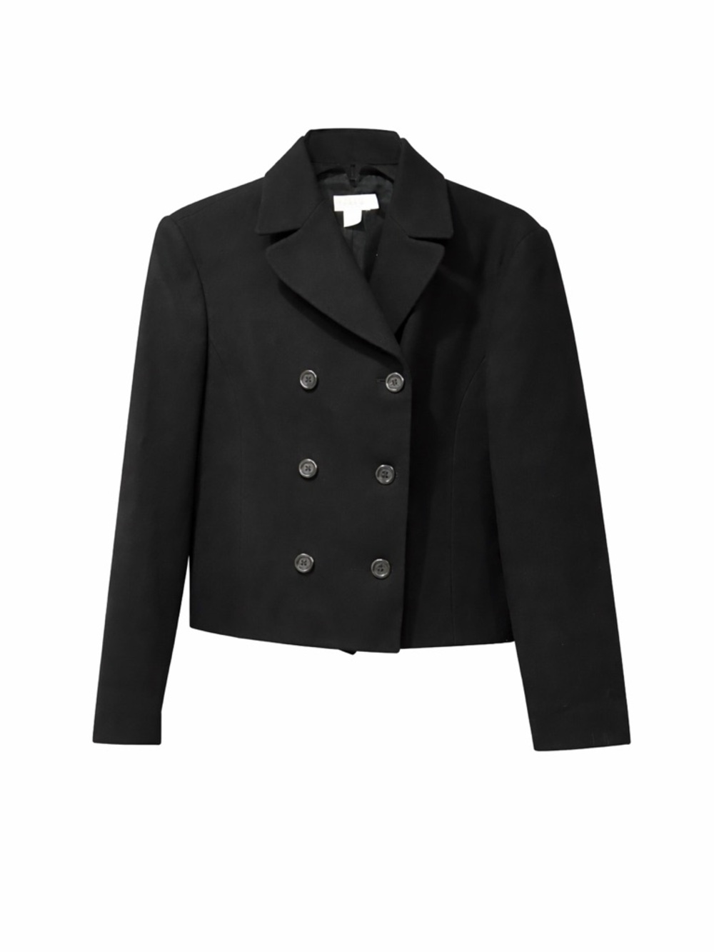 J. Crew‎ Black Wool Double Breasted Peacoat Jacket Lined Size 4 READ Office - Picture 1 of 10